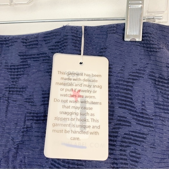 NWT PS The Label Navy Blue Scallop Hem Lace Strapless Dress Sz S - Picture 7 of 11